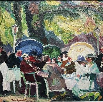 Sonniger Kaffeegarten