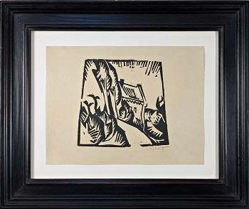 Haus mit Pappeln, 1913