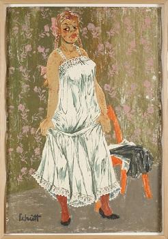 Stehendes Mädchen im Unterrock